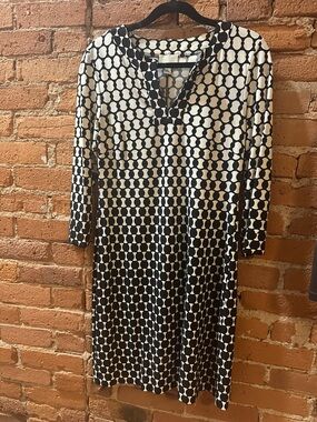 Donna Morgan Black & White Geometric Mini Dress